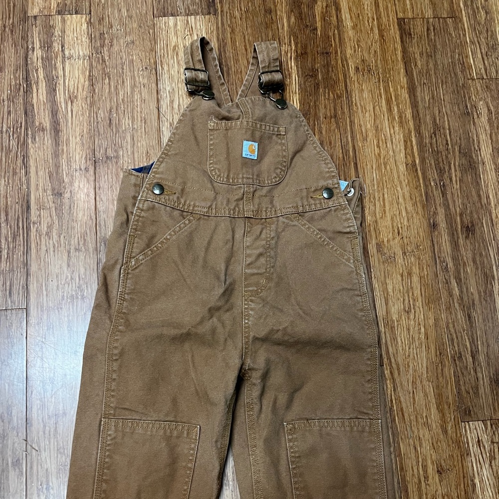 Never worn new without tags carhartt toddler overalls lined with fleece.4t